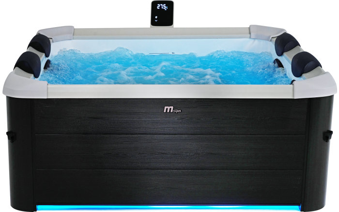 MSpa Oslo Sapphire 4-6 Person Portable Modular Hot Tub WiFi Control 13A Plug & Play 25 Model LED Lighting 120 Jet All Year Use